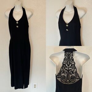 Jessica McClintock Gunne Sax VTG Vintage Y2K black halter formal prom dress 8